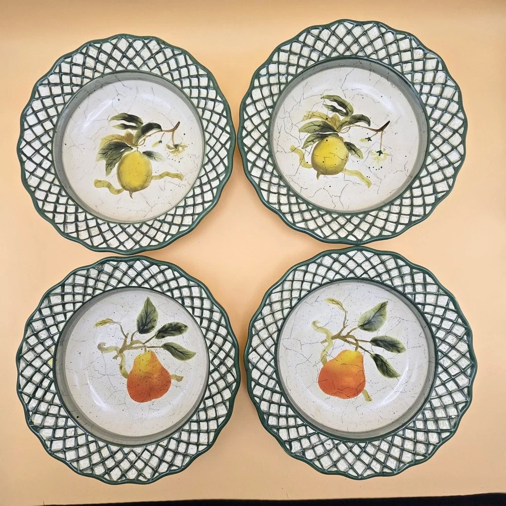 Raymond Waites Cornucopia Pasta Bowls Certified International Set of 4 Fruit